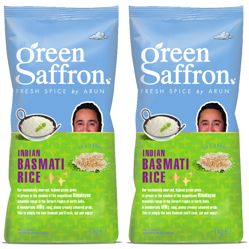 2 packs of Green Saffron Basmati Rice